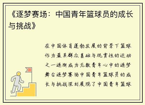《逐梦赛场：中国青年篮球员的成长与挑战》